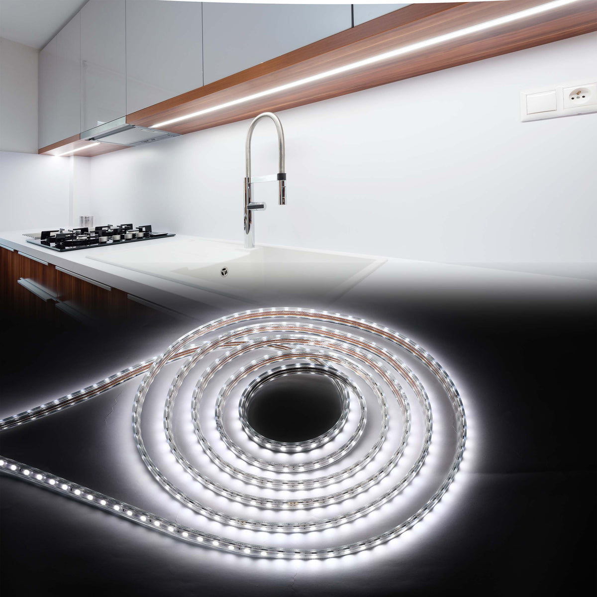 LED lenta 5050/60 220V White 6.5W/m. IP65 (TD) 50m