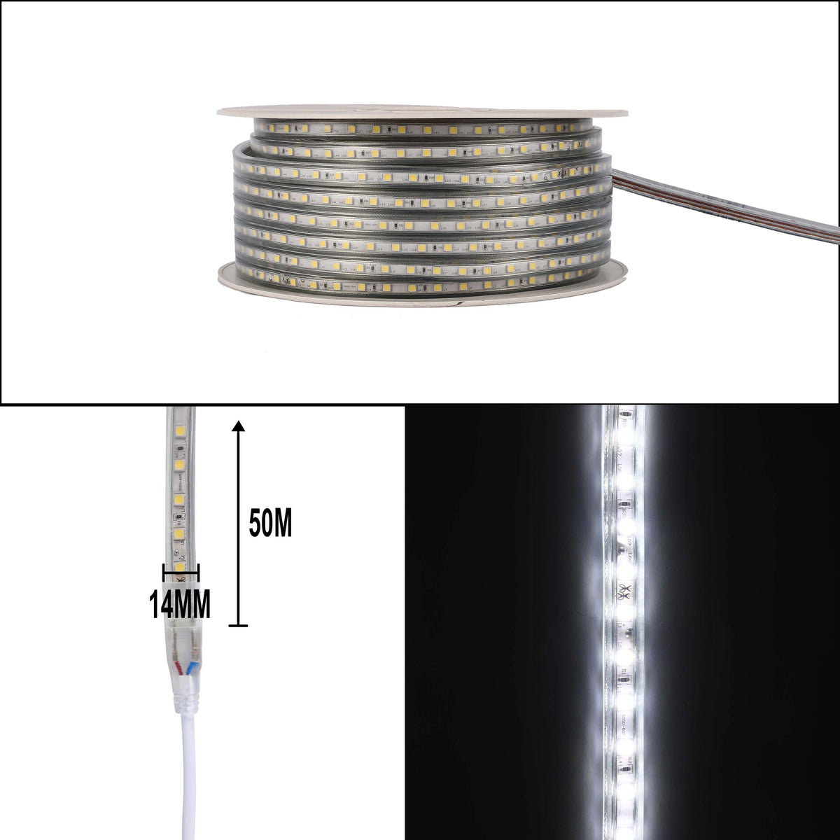 LED lenta 5050/60 220V White 6.5W/m. IP65 (TD) 50m