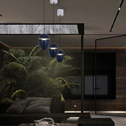 Warm white acorn LED pendant downlight illuminating a modern kitchen with stylish decor and cove lighting, enhancing ambiance and functionality.150-19074