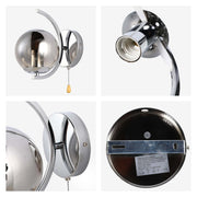 Chrome wall light with smoky glass globe, pull switch. Modern, stylish lighting for any room. E27 fitting, max 40W.