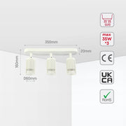 Size and technical specs of the Aria Cage-Bar Adjustable GU10 Spotlight-172-03156