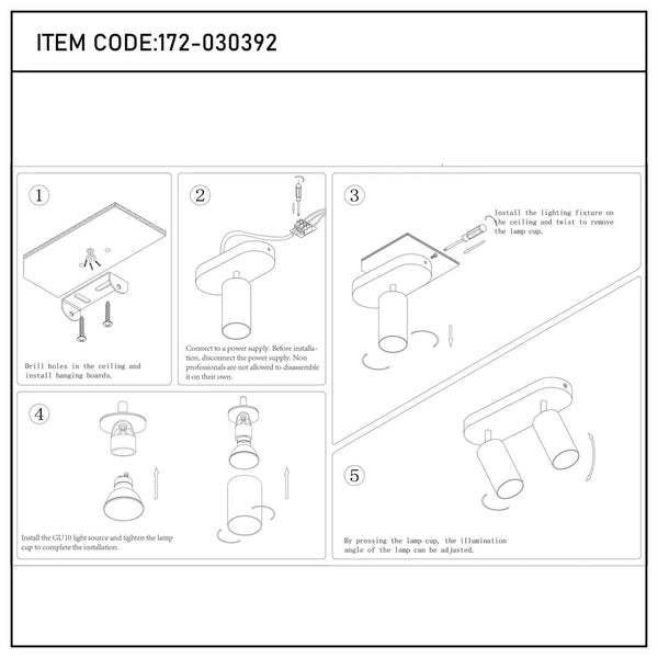 User manual for Astra Pearl Grey Cylinder GU10 Spotlight-172-030392