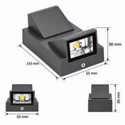 Свет-к LED 689/2 2x3W DARK GREY 4000K IP65(TEKLED)30шт