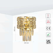 Close up of Basketweave Crystal Chandelier Wall Light | TEKLED 151-19726