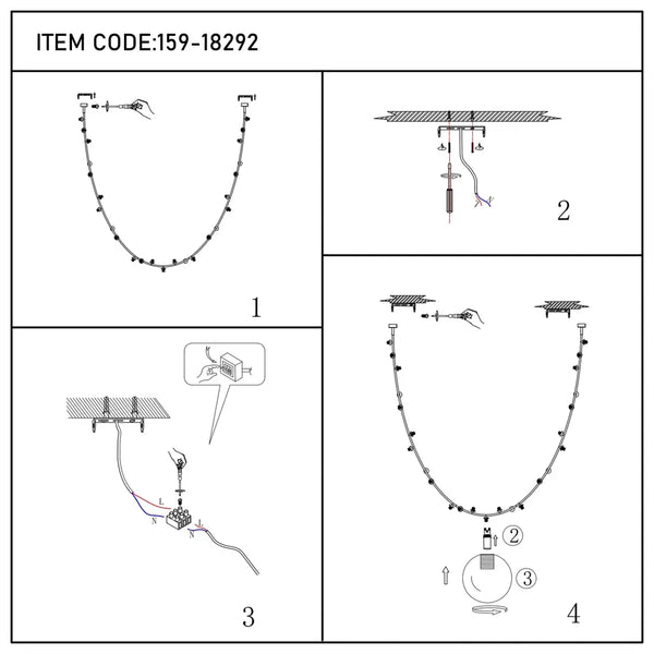 User manual for Black Chandelier 68126-C Colorful Glass 22xG9(TEKLED)-159-18292-159-18292