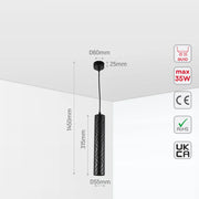 Black Cylinder Pendant Downlight GU10 Modern Minimalist, Pendant Downlight, TEKLED 10