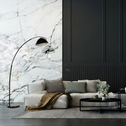 Black Elegance Curved Floor Lamp with Dome Shade 2