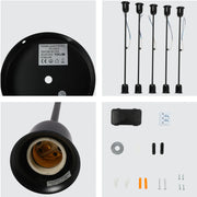 Details of Black Rod Ceiling Light with Adjustable Geometry | TEKLED 159-179730