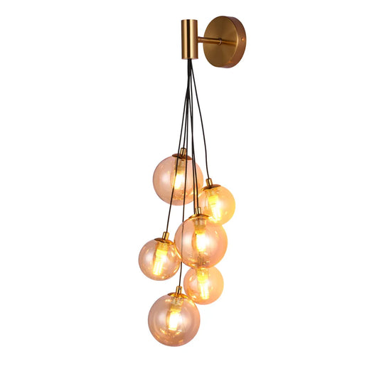 Wall Light TEKLED Bronze Wall Light 39307-A Amber Glass 6xG9(TEKLED)-151-20056--151-20056