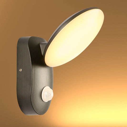 Основной изображение черной светодиодной уличной стены с сенсором PIR, идеальное для современного экстерьера и безопасности.