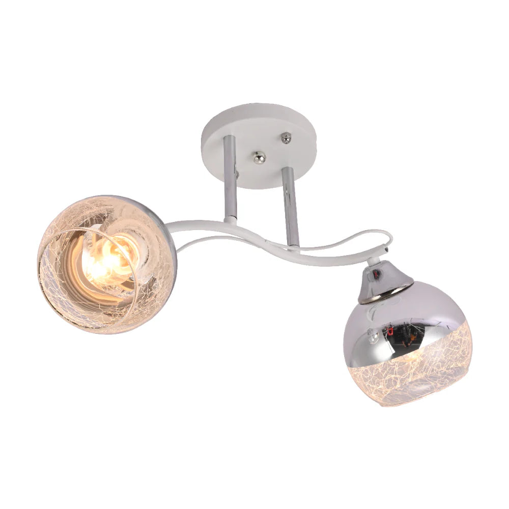 Chrome Metal Partial Mirror Cone Glass Ceiling Light E27 | TEKLED