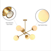 Close up shots of Gold Sputnik Metal Opal Globe Glass Modern Ceiling Light with E27 Fittings | TEKLED 159-17656