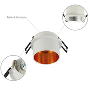 Lighting properties of Copper-Accented Die-Cast Aluminium GU10 Fixed Downlight Fixture 143-04039