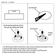 Technical specs of Copper-Accented Die-Cast Aluminium GU10 Fixed Downlight Fixture 143-04039