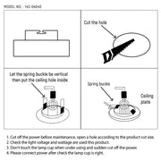 Technical specs of Copper-Accented Die-Cast Aluminium GU10 Fixed Downlight Fixture 143-04040