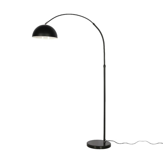 Curved Arc Floor Lamp with Rotatable Dome Shade in Black 1