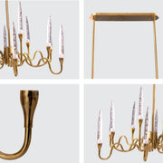 Detailed shots of Candle French Mediterranean  Tiered Gold Finishing Kitchen Island Chandelier Ceiling Light with 20xG4 | TEKLED 159-17520