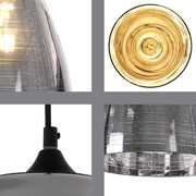 Detailed shots of Jupiter Chrome Cone Glass Pendant Ceiling Light with E27 Fitting | TEKLED 158-19772