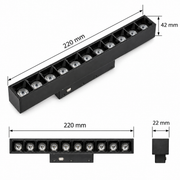 Св-к LED Magnetic MAG-02 12W 48V 3000K BLACK TRACK (TEKLED)