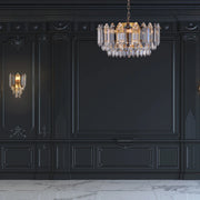Interior use of Golden Tiered Radiance with Alternating Crystal Hues Modern Wall Sconce Light | TEKLED 151-19920