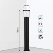 Size and technical specs of the HaloGlow LED Bollard Light 12W Warm White-257-03066