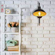 Indoor usage of Black Metal Dome Sunflower Wall Light with E27 Fitting | TEKLED 151-19646