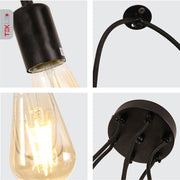 Detailed photo of black cord spider chandelier with 6xe27 fitting