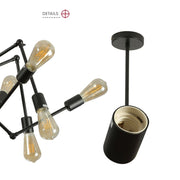 Detailed photo of black hinged rod metal spider chandelier with 12xe27 fitting