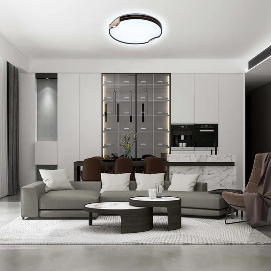 LED Flush Ceiling Light TEKLED LED Flush Ceiling Light D500 Black 6000K/4000K/3000K 42Wx2(TEKLED)--165-16033