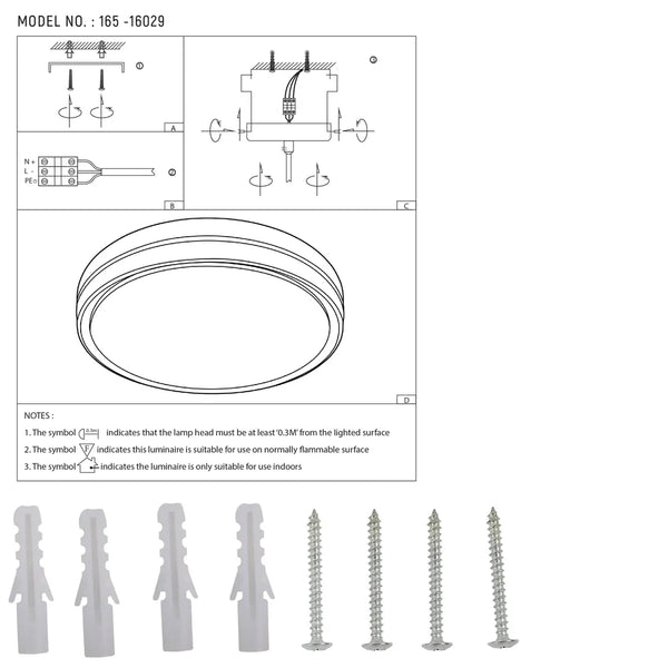 User manual for LED Flush Ceiling Light White D500 6000K/4000K/3000K 42Wx2(TEKLED)-165-16029