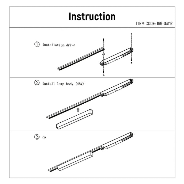 Close shot of the LED Linear Magnetic Track Light 18W 48V Black 4000K(TEKLED)-169-03112-169-03112