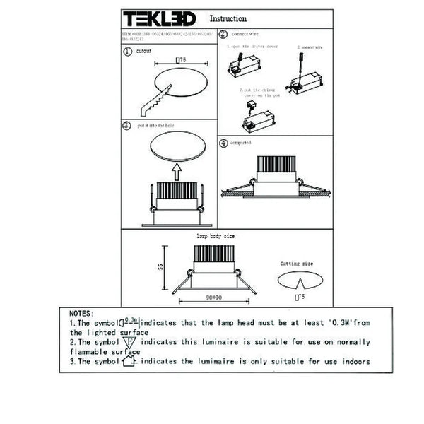 User manual for LED OC003A 1х5W 3000K BLACK-165-033242-165-033242