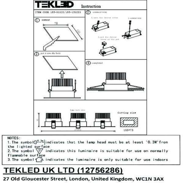 User manual for LED OC003C 3х10W 5000K WHITE -165-03329-165-03329