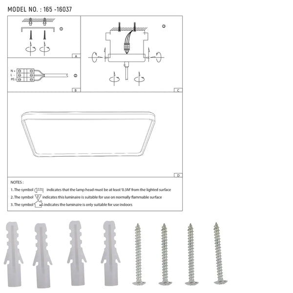 User manual for LED Square Flush Ceiling Light Blue 1200x600 6000K/4000K/3000K 50Wx2(TEKLED)-165-16037