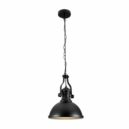 Main image of Black Nautical Industrial Caged Dome Shade Glass Metal Ceiling Pendant Light with E27 Fitting | TEKLED 150-18372