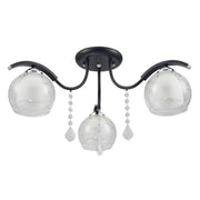 TEKLEDSemi-Flush Ceiling LightClear Opal Double Layer Bell Glass Black Metal Semi Flush Ceiling Light158-1934213 Lamp1