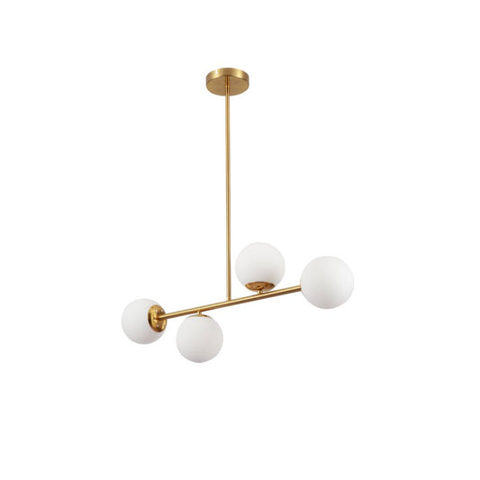 Main image of Gold Metal Body Opal Glass Globes Ceiling Light with 4xE27 Fittings | TEKLED 158-19714