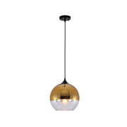 Main image of Gold Out Silver In Globe Glass Pendant Ceiling Light E27 | TEKLED 159-17742