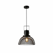Main image of Industrial Double Mesh Caged Handled Dome Black Metal Pendant Ceiling Light E27 | TEKLED 150-18120