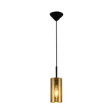 Main image of Jupiter Gold Cylinder Glass Pendant Ceiling Light with E27 Fitting | TEKLED 158-19770