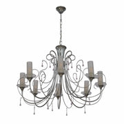Main image of Opal Cylinder Glass Chrome Metal 8 Arm Chandelier with 8xE14 Fitting | TEKLED 158-17818