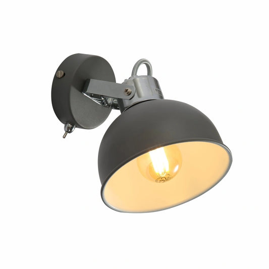 Основное изображение серой регулируемой настенной/потолочной лампы с переключателем, идеально подходит для современного интерьера.