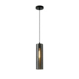 Main image of Silver Reeded Cylinder Glass Pendant Light with E27 Fitting | TEKLED 158-19740