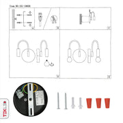 User manual and installation tools of Matte Black Swan Wall Light with E14 Fitting