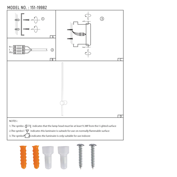 Technical specs of Minimalist Linear Wall Sconce Light 151-19982