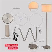 Details of Minmalist Floor Lamp Nickel Flaxen | TEKLED 130-03524