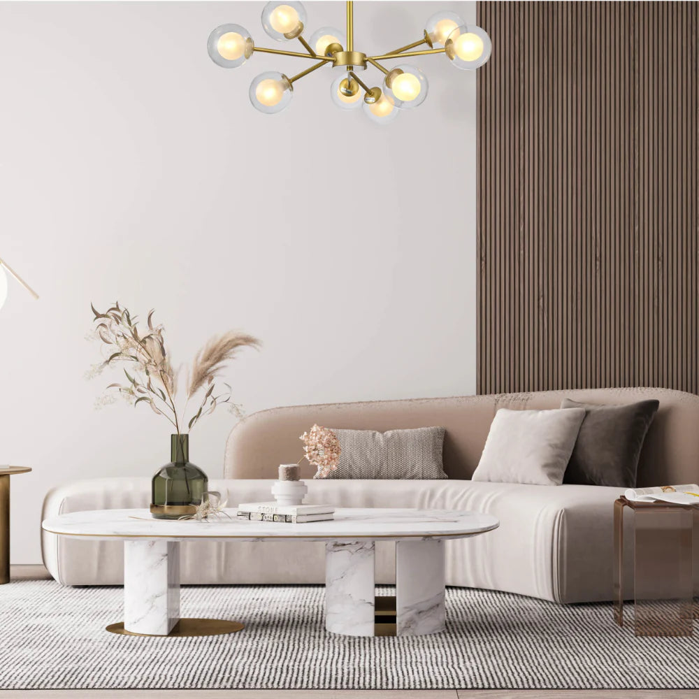 Interior use of Modern Gold Ceiling Light with Double-Layered Globes | TEKLED 158-19708