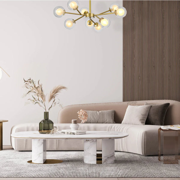 Interior use of Modern Gold Ceiling Light with Double-Layered Globes | TEKLED 158-19708