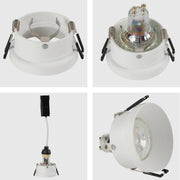 Close shots of Modern Recessed GU10 Fixed Downlight with Low UGR Aluminium Design 143-04035