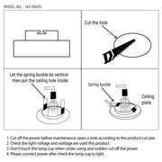 Technical specs of Modern Recessed GU10 Fixed Downlight with Low UGR Aluminium Design 143-04035